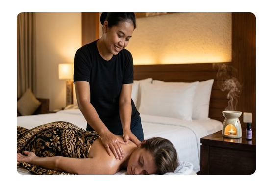 aroma therapy massage with warm oil