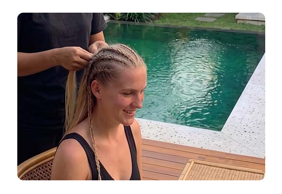 hair braiding home service bali