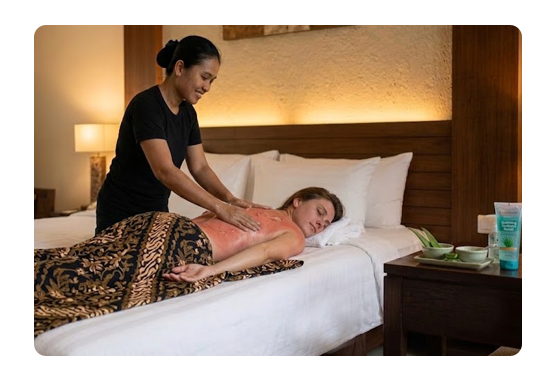 sunburn massage home service bali