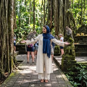 Arab Girl In Bali Monkey Forest Ubud