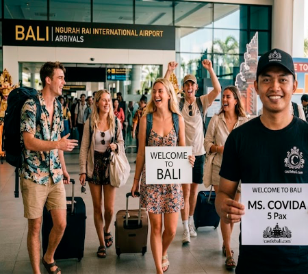 arrival in airport ngurah rai bali with transfer airport by castlebali